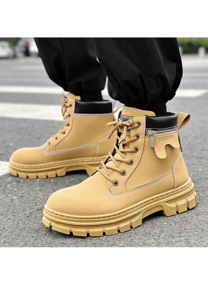 KUYING - New Men's Casual Leather Boots - Image 1