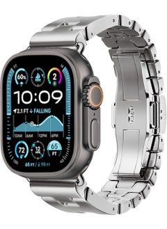 ZORE Apple Watch Ultra 49MM KRD-125 Metal Band Strap-Silver  - Image 1