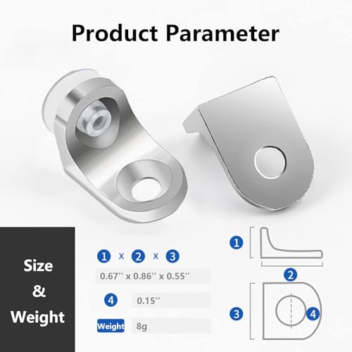 MTRoyaldia 10 Pieces Heavy Duty Shelf Support, Mounting Brace Fixing Glass Wood Shelf Bracket, Shelf Pegs Shelf Brackets for Kitchen Cabinet Book Shelves, Round Bracket Pins - Image 2
