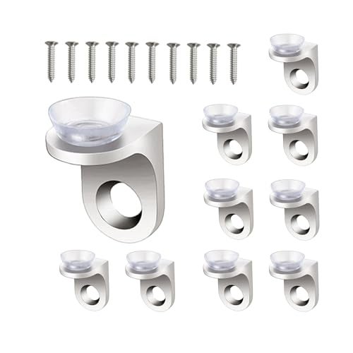 MTRoyaldia 10 Pieces Heavy Duty Shelf Support, Mounting Brace Fixing Glass Wood Shelf Bracket, Shelf Pegs Shelf Brackets for Kitchen Cabinet Book Shelves, Round Bracket Pins - Image 1