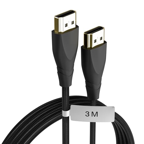 Basesailor HDMI 2.1 Cable 3M, Ultra High Speed 48Gbps Cord with Ethernet, 8K@60Hz 4K@120Hz UHD,Dolby Vision DTS,eARC,HDR10,3D, Compatible with TV,Monitor,Laptop,PS5,Xbox & HDMI Enabled Devices - Image 1
