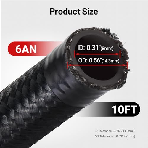 EVIL ENERGY 6AN Fuel Line Kit 6AN Hose Nylon Braided Fuel Line Hose Fitting Kit CPE Transmission Cooler Line 10FT - Image 3