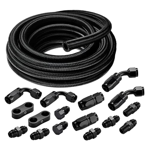 EVIL ENERGY 6AN Fuel Line Kit 6AN Hose Nylon Braided Fuel Line Hose Fitting Kit CPE Transmission Cooler Line 10FT - Image 1