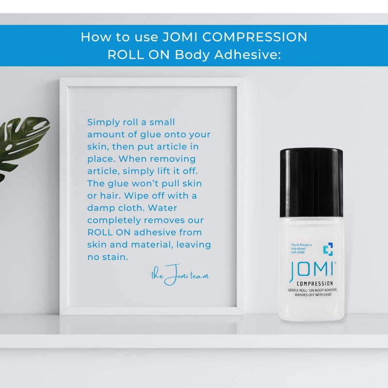 jomi compression Premium Roll On Body Adhesive for Skin, Fashion Tape, Butt & Clothes Glue, Sweat Resistant, Sock & Wig Adhesive, Residue Free, Made in USA - Image 2
