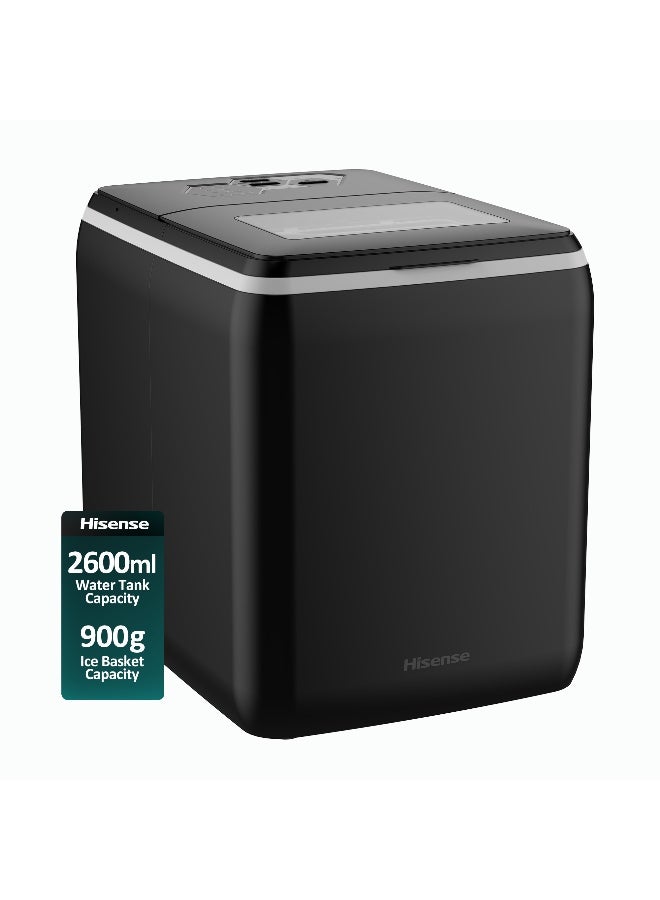 Hisense 20KG/Day Freestanding Bullet Ice Maker, Digital Control Panel with LED Display, Ice Full Sensor, Water Lacking Alert, Easy to Remove Ice Bucket, Self-clean (ICM2011B Black) 2.6 L 160 W ICM2011B Black - Image 1