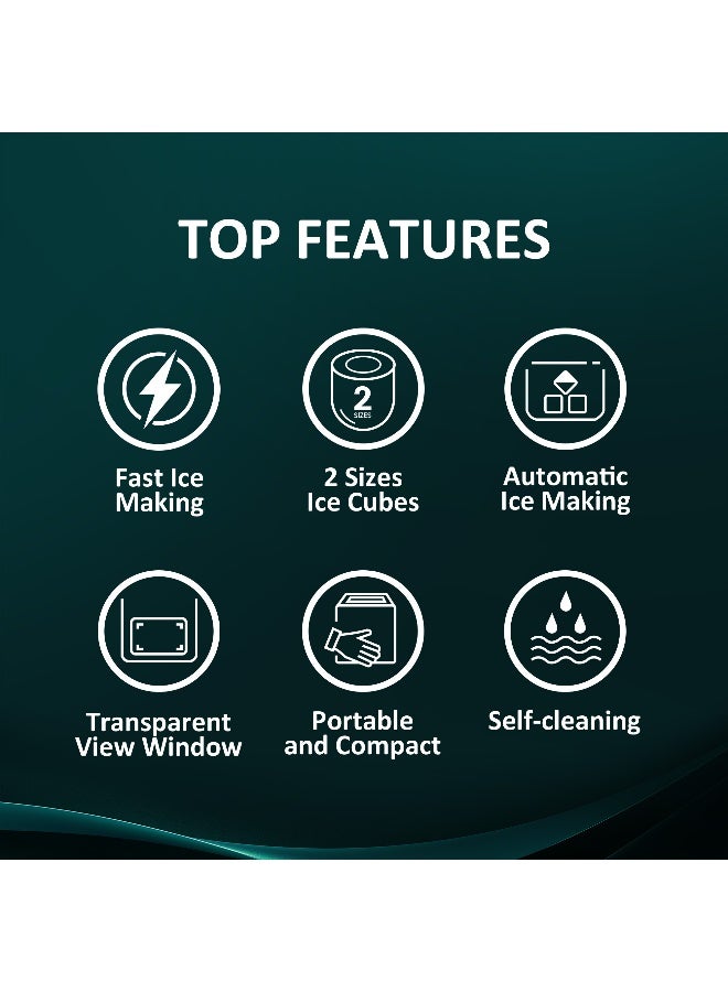 Hisense 20KG/Day Freestanding Bullet Ice Maker, Digital Control Panel with LED Display, Ice Full Sensor, Water Lacking Alert, Easy to Remove Ice Bucket, Self-clean (ICM2011B Black) 2.6 L 160 W ICM2011B Black - Image 3