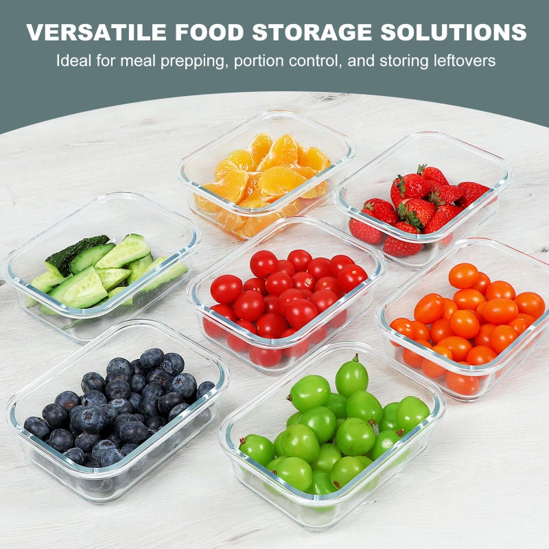 KOMUEE 10 Packs 22 oz Glass Meal Prep Containers, Glass Food Storage Containers with Lids, Airtight Lunch Boxes BPA Free, Microwave and Freezer Safe - Image 5