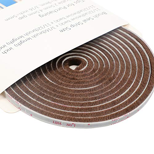 TORRAMI Felt Pile Weather Stripping Brush Strip for Window and Door Seal 11/32 inch x 11/32 inch x 16 ft,Strong Adhesive Backing Door Felt Strip for Sealing Insulation, Brown - Image 5