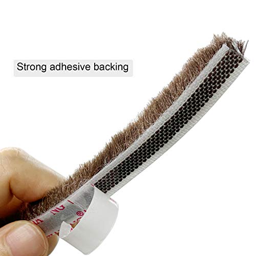 TORRAMI Felt Pile Weather Stripping Brush Strip for Window and Door Seal 11/32 inch x 11/32 inch x 16 ft,Strong Adhesive Backing Door Felt Strip for Sealing Insulation, Brown - Image 3