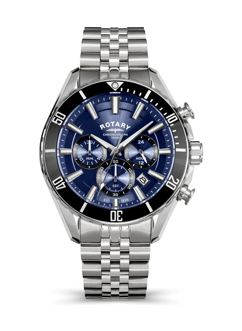 Men's Apex 100 Chronograph Watch, 42 mm, Blue Dial, Stainless Steel Bracelet