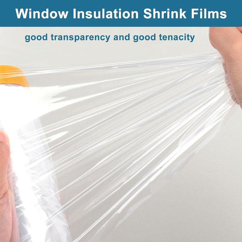 augblinds Window Insulation Kit, Plastic Window Covering 62 Inch Wide × 393 Inch Length with Double-Sided Tape, Insulator Seal Kit for 10 - 3'x5' Windows Winterizing for Winter, 1 Roll Clear - Image 5