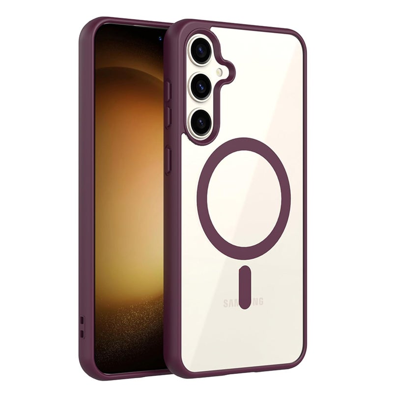 ZAPCASE غطاء خلفي لجهاز سامسونج جالاكسي S24 5G | متوافق مع غطاء خلفي لجهاز سامسونج جالاكسي S24 5G | غطاء خلفي مقاوم للخدوش | أحمر نبيذي - Image 1