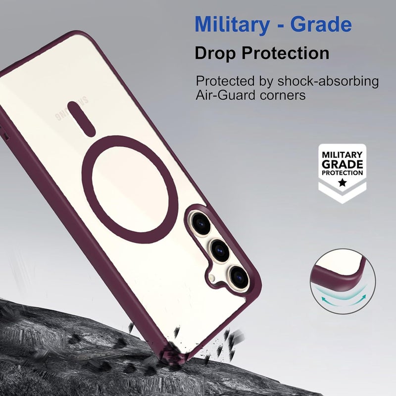 ZAPCASE غطاء خلفي لجهاز سامسونج جالاكسي S24 5G | متوافق مع غطاء خلفي لجهاز سامسونج جالاكسي S24 5G | غطاء خلفي مقاوم للخدوش | أحمر نبيذي - Image 3