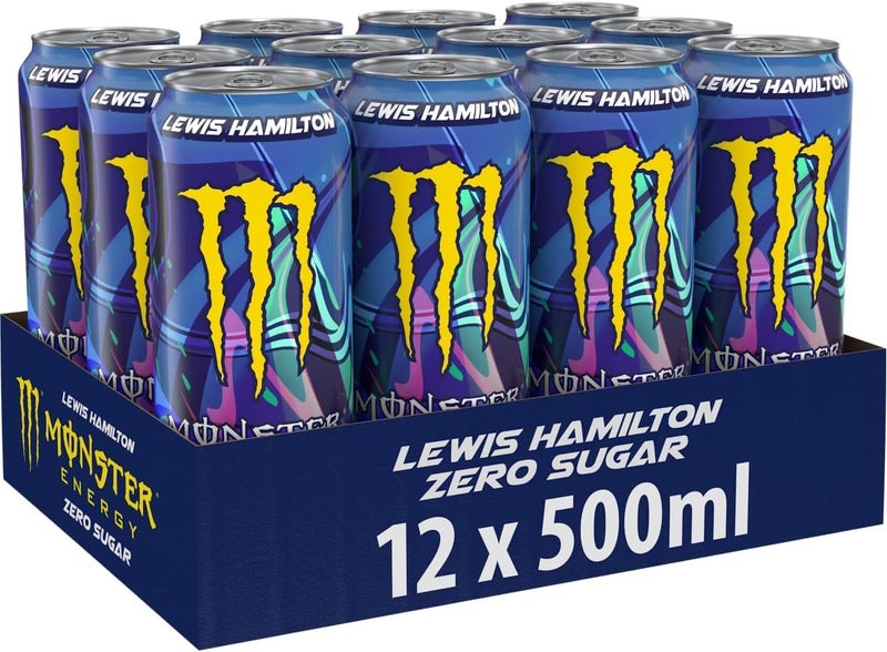 Monster Lewis Hamilton Zero Sugar Energy Drink - Peach-Nectarine Flavor, 500ml Cans (Pack of 12) - Image 3