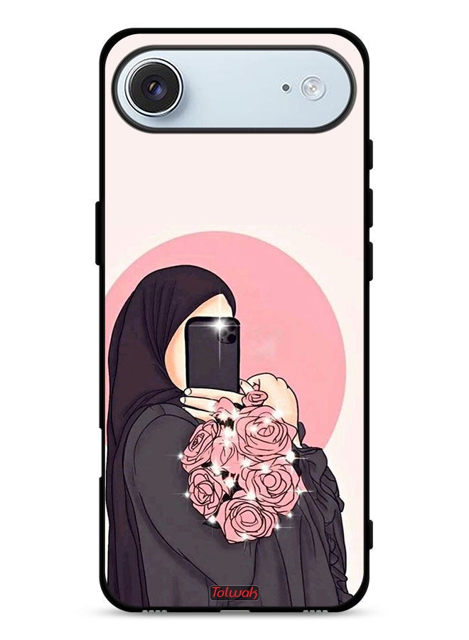 Tolwak Apple iPhone Air Protective Case Cover Making Selfies While Holding Flowers Art - Image 1