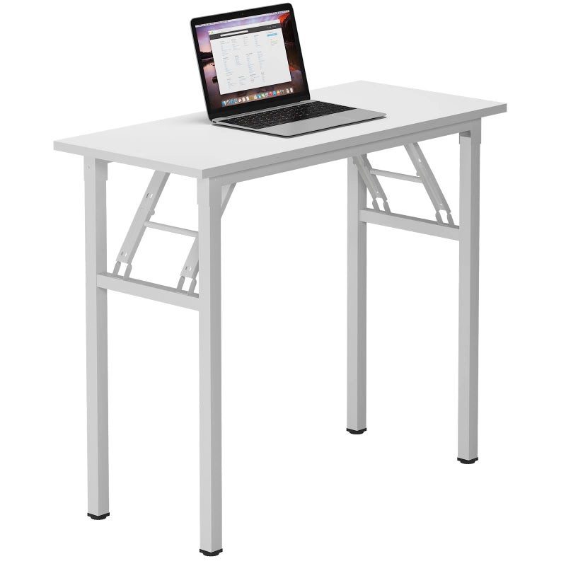 Need Small Desk 31 1/2" No Assembly Foldable Writing Table,Sturdy and Heavy Duty Folding Computer Desks for Small Space/Home Office/Dormitory AC5DW(80 * 40) - Image 1