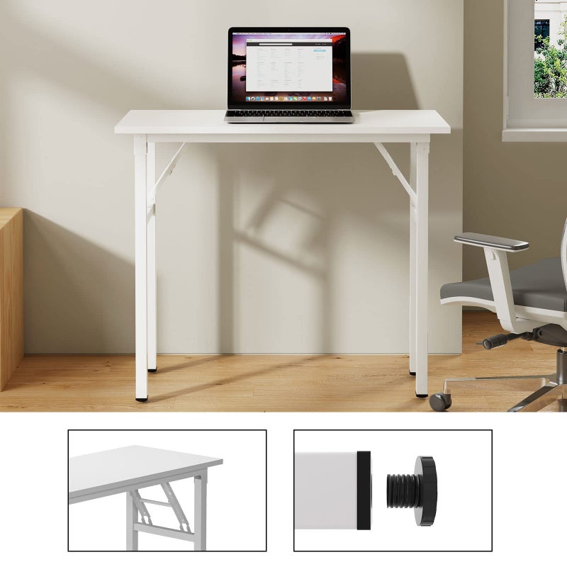 Need Small Desk 31 1/2" No Assembly Foldable Writing Table,Sturdy and Heavy Duty Folding Computer Desks for Small Space/Home Office/Dormitory AC5DW(80 * 40) - Image 5