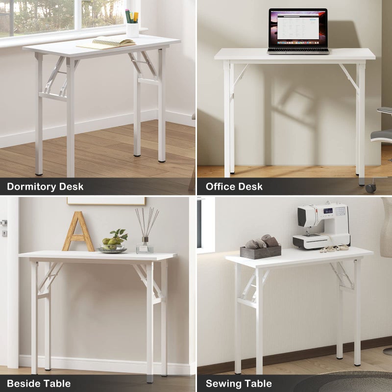 Need Small Desk 31 1/2" No Assembly Foldable Writing Table,Sturdy and Heavy Duty Folding Computer Desks for Small Space/Home Office/Dormitory AC5DW(80 * 40) - Image 4