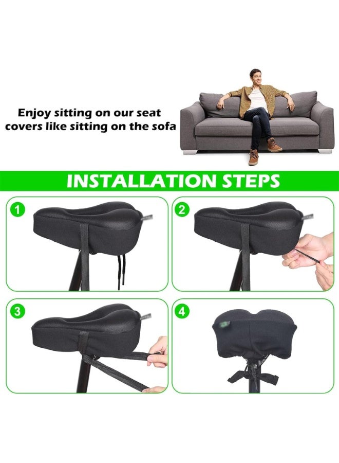 Bike Seat Cushion - Gel Padded Bike Seat Cover for Men Women Comfort, Extra Soft Exercise Bicycle Seat Compatible with Outdoor & Indoor (Size : LARGE) - Image 4