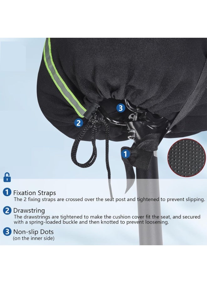 Bike Seat Cushion - Gel Padded Bike Seat Cover for Men Women Comfort, Extra Soft Exercise Bicycle Seat Compatible with Outdoor & Indoor (Size : LARGE) - Image 3