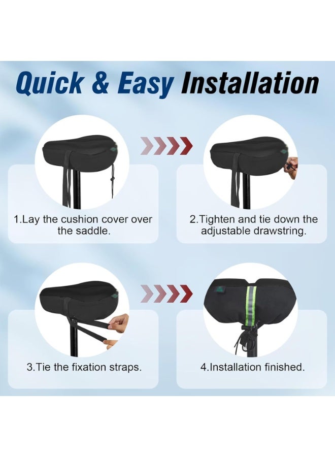 Bike Seat Cushion - Gel Padded Bike Seat Cover for Men Women Comfort, Extra Soft Exercise Bicycle Seat Compatible with Outdoor & Indoor (Size : LARGE) - Image 2