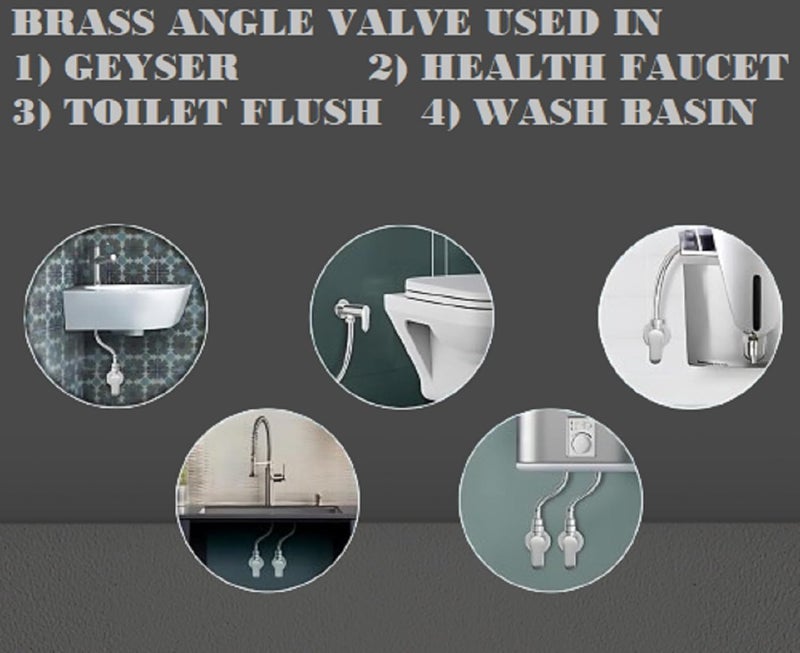 JAGGER JAG289 100% Pure Brass Angle Valve With Wall Flange & Teflon Tape, Used For Geyser | Toilet Flush | Wash Basin | Health Faucet, Chrome (CORSA) - Image 3