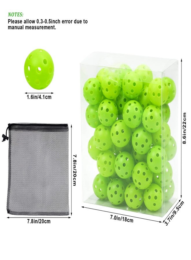 Bac-kitchen 50 Pack Plastic Golf Balls Practice Limited Flight Golf Training Ball Hollow Swing Practice Indoor Balls with Mesh Drawstring Bag for Backyard Driving Range or Outdoor (Green) - Image 2