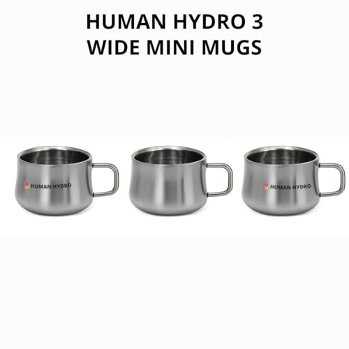 Human Hydro Stainless Steel Wide Mini Mugs– Set of 3 Tea Cups (120 ml Each) | Rust-Free, Durable & Easy-to-Clean | Perfect for Tea, Coffee & Milk - Image 2