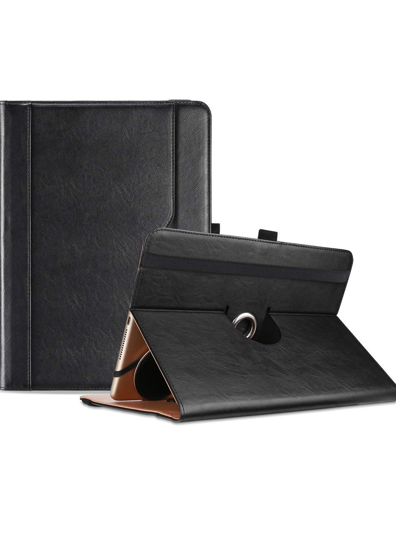 Procases 10" 10.1" Inch Tablet Case Universal Protective Cover Stand Folio Case Touchscreen Tablet with 360 Degree Rotatable Kickstand Black - Image 1