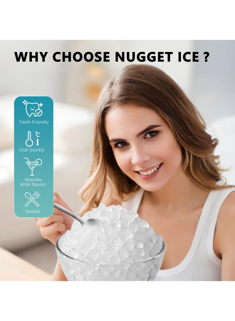 آر إيه أف صانعة ثلج محمولة، آلة صنع ثلج ذاتية التنظيف، مغرفة وسلة، 9 مكعبات ثلج رصاصية في 6 دقائق، 12 كجم/24 ساعة، مثالية للمنزل والمطبخ والمكتب والحفلات - Image 4