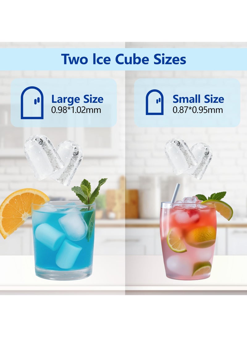 آر إيه أف صانعة ثلج محمولة، آلة صنع ثلج ذاتية التنظيف، مغرفة وسلة، 9 مكعبات ثلج رصاصية في 6 دقائق، 12 كجم/24 ساعة، مثالية للمنزل والمطبخ والمكتب والحفلات - Image 2