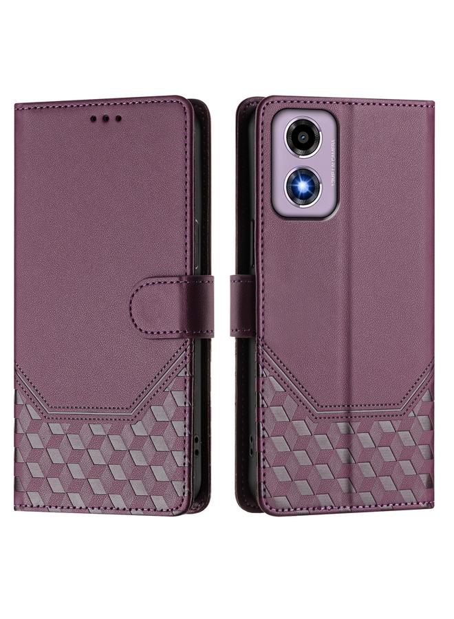 S-TOP Case For Motorola Moto G04 4G / G04s 4G Honeycomb Embossing RFID Leather Phone Case - Image 2