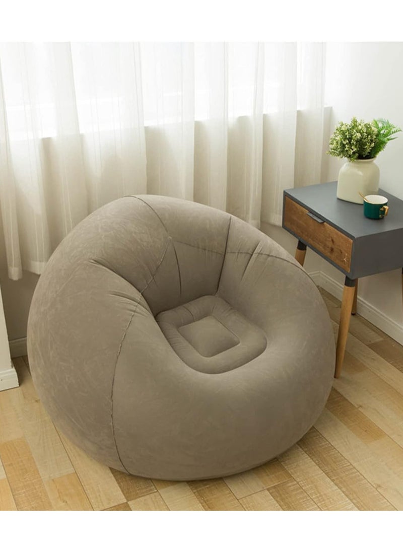 XiuWoo - Foldable Portable Inflatable Flocking Sofa, Inflatable Bean Bag Chairs,  Beanless Bag, Inflatable Lounge Chair, Lazy Sofa, Lazy Chair, Air Funiture, Inflatable Chair with Air Pump - Image 1