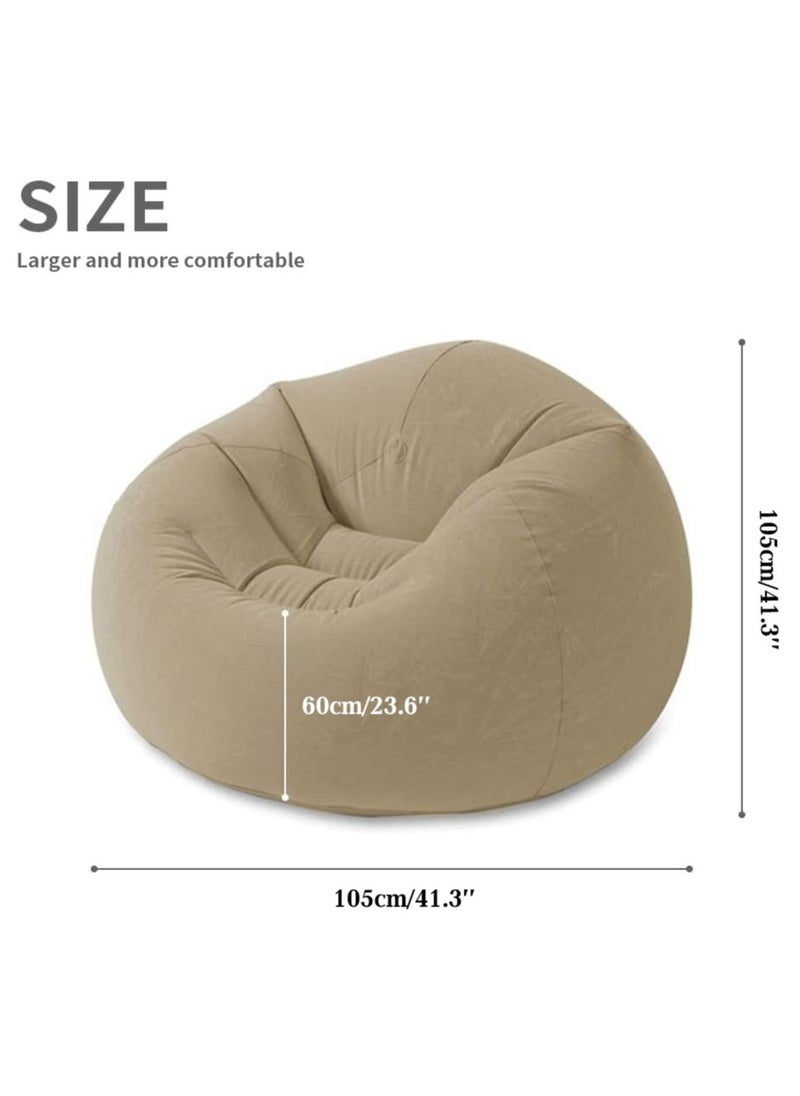 XiuWoo - Foldable Portable Inflatable Flocking Sofa, Inflatable Bean Bag Chairs,  Beanless Bag, Inflatable Lounge Chair, Lazy Sofa, Lazy Chair, Air Funiture, Inflatable Chair with Air Pump - Image 1