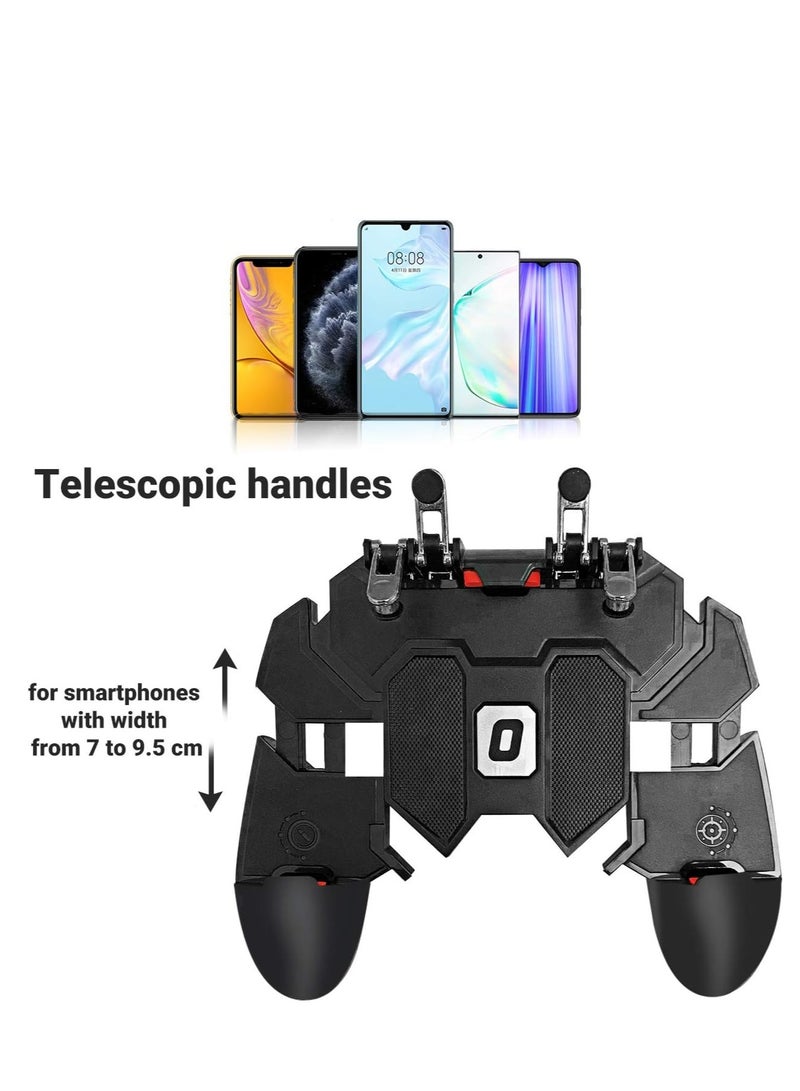 Mobile Game Controller Universal Phone Gaming Grip 4 Triggers One-piece Gamepad Joystick  L1R1 L2R2 for PUBG iPhone Android IOS Samsung Smartphone width from 7 to 9.5 CM  - Image 5