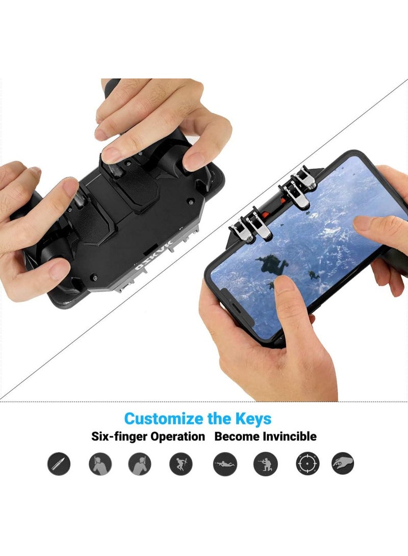Mobile Game Controller Universal Phone Gaming Grip 4 Triggers One-piece Gamepad Joystick  L1R1 L2R2 for PUBG iPhone Android IOS Samsung Smartphone width from 7 to 9.5 CM  - Image 2