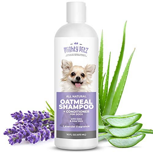 Mighty Petz 2-in-1 Oatmeal Dog Shampoo and Conditioner – 16 oz Natural Support for Allergies, Itchy Sensitive Skin. Moisturizing & pH Balanced for Dogs with Oatmeal and Aloe Vera - Image 1