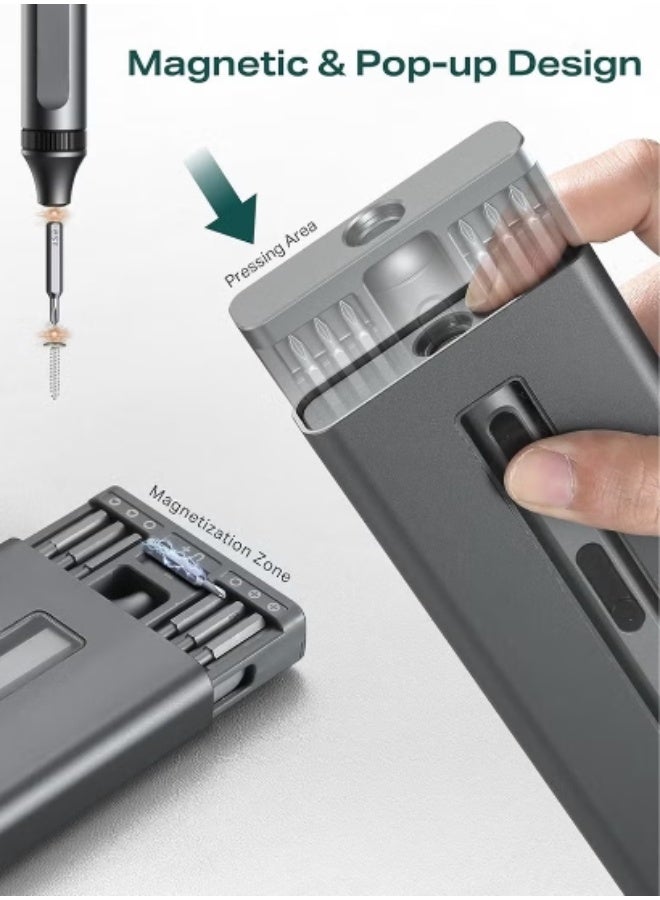 Hicomony Mini Electric Screwdriver 50 in 1 Precision Power Screwdriver Set Cordless Pocket Screwdriver With 48 Magnetic Bits 1 Pliers 1 Pole Suitable For Repairs Phone Camera Laptop Watch Glasses Clocks Toy - Image 4