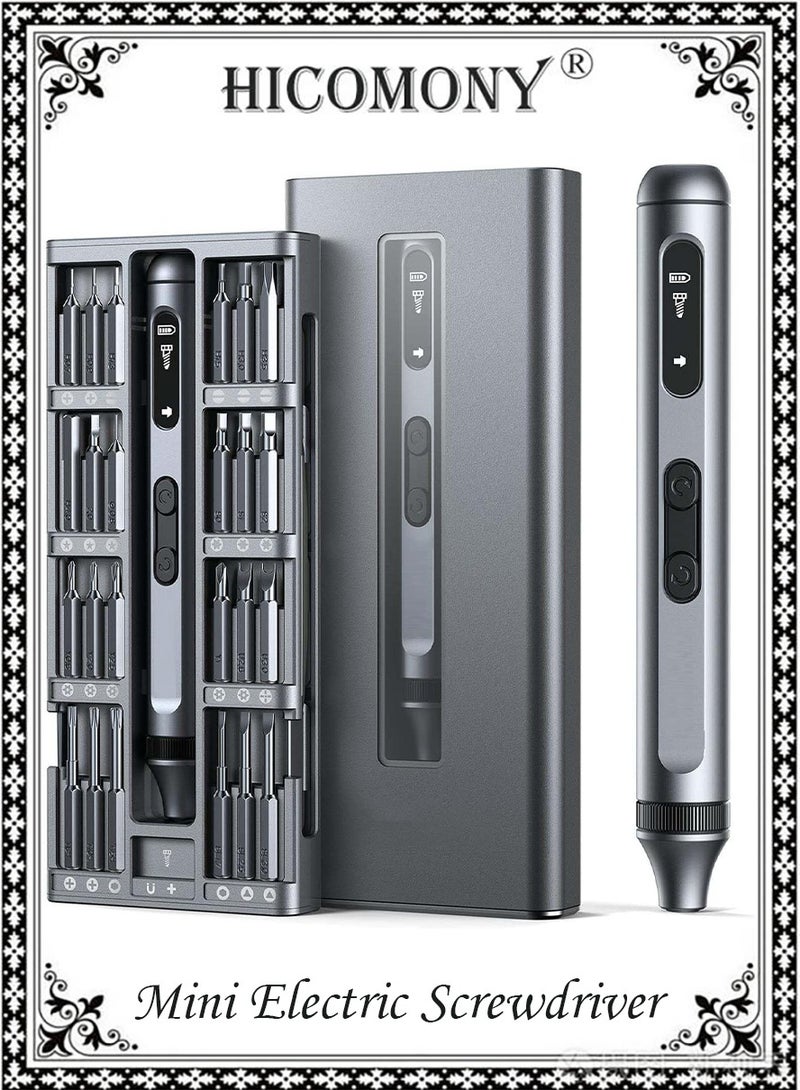 Hicomony Mini Electric Screwdriver 50 in 1 Precision Power Screwdriver Set Cordless Pocket Screwdriver With 48 Magnetic Bits 1 Pliers 1 Pole Suitable For Repairs Phone Camera Laptop Watch Glasses Clocks Toy - Image 1