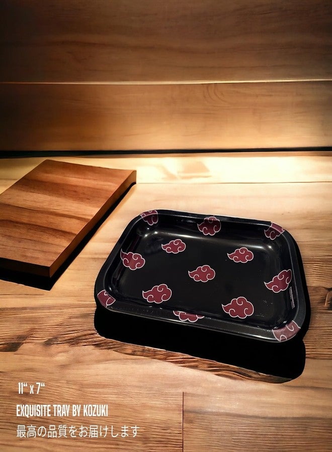 KOZUKI Premium Metal Rolling Tray - 11x7 inches, Gold Plated, Trendy Gifts, Serving Tray with Anime Design (Cloud) - Image 2