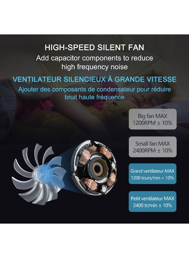 Laptop Cooling Pad Gaming Notebook Cooler, Laptop Fan Cooling Stand Adjustable Height with 5 Quiet Fans Blue LED Light, Computer Chill Mat with LCD Controller, for 10-15.6 Inch Laptops - Image 4