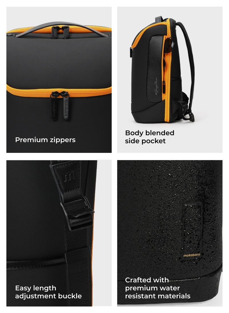 Mokobara The Transit Backpack Medium 42cms - 20L Multipurpose Unisex Premiun Water Resistant Nylon Backpack with Luggage Sleeve Fits Upto 15'' Laptop (Crypto Sunray) - Image 5