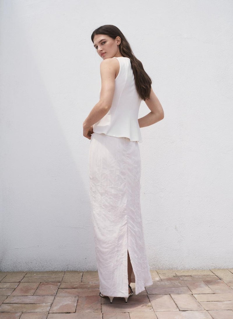 MANGO Casual Seam Detail Peplum Top  - Image 2