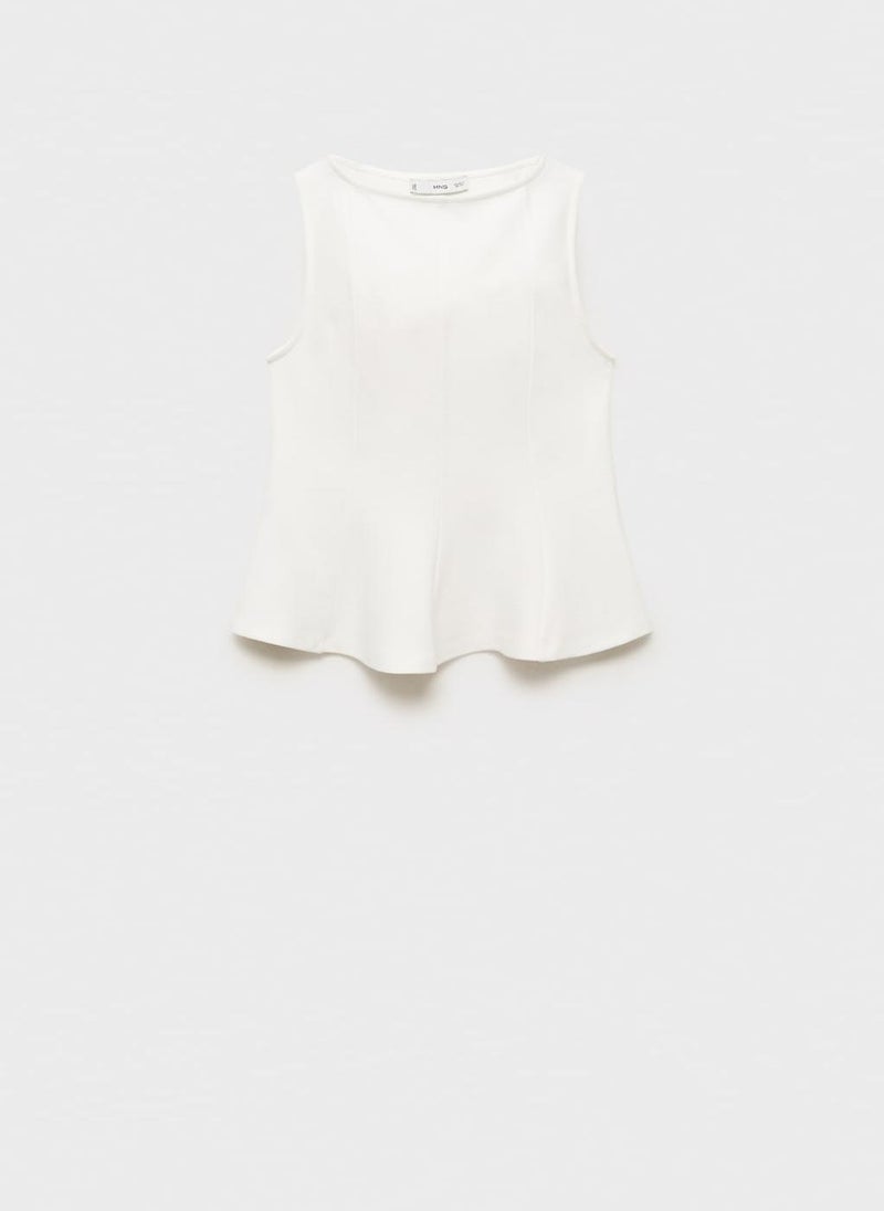 MANGO Casual Seam Detail Peplum Top  - Image 5