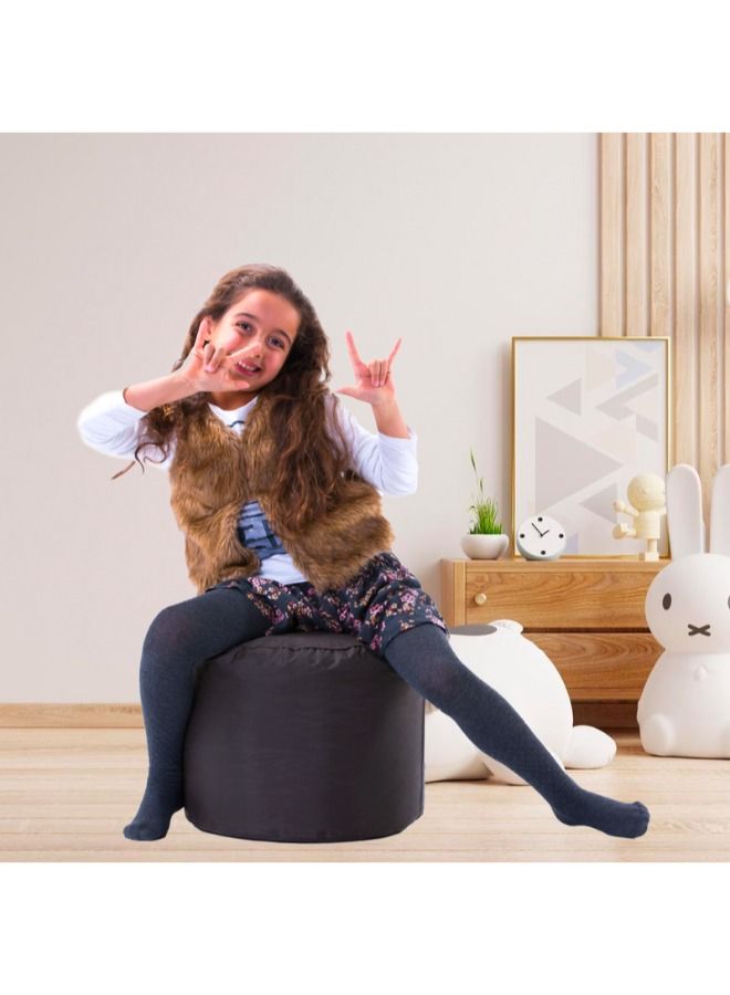 WAVY Black Footstool Bean Bag -  Waterproof - Image 2