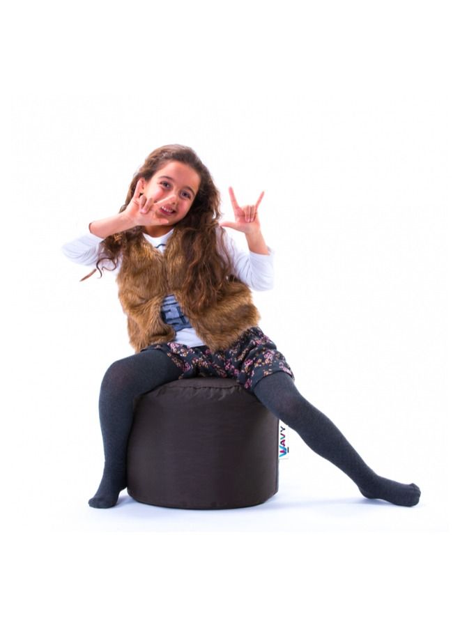 WAVY Black Footstool Bean Bag -  Waterproof - Image 1
