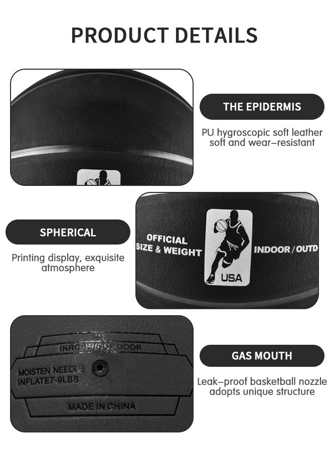 GROIC Basketball  Standard Offical Indoor Outdoor Basketball Leather Game Basketball Game Training Universal Basketball Outdoor Sports Goods  - Image 4