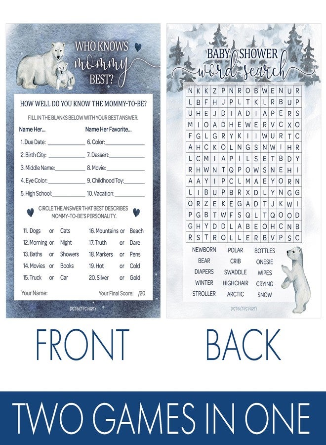 دسكتيكتفز ألعاب حفلة استقبال المولود الجديد الشتوية من ديستنكتيفز - لعبة "من يعرف الأم أكثر؟" ولعبة البحث عن الكلمات (مجموعة لعبتين) - 20 بطاقة، "الجو بارد بالخارج يا صغيري" - Image 3