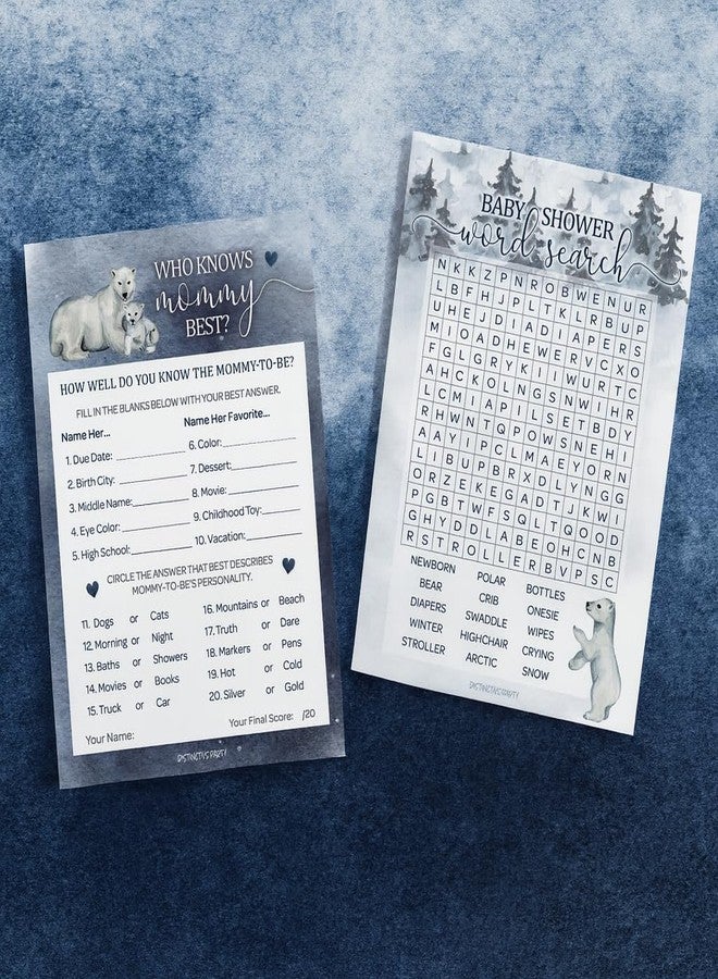 دسكتيكتفز ألعاب حفلة استقبال المولود الجديد الشتوية من ديستنكتيفز - لعبة "من يعرف الأم أكثر؟" ولعبة البحث عن الكلمات (مجموعة لعبتين) - 20 بطاقة، "الجو بارد بالخارج يا صغيري" - Image 2