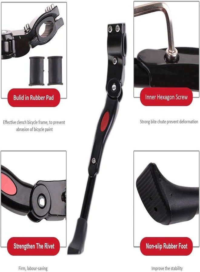 UDee Bicycle Kickstand Adjustable, Bicycle Side Kickstand Rear Mount Fit for 22" 24" 26" 28" - Image 2